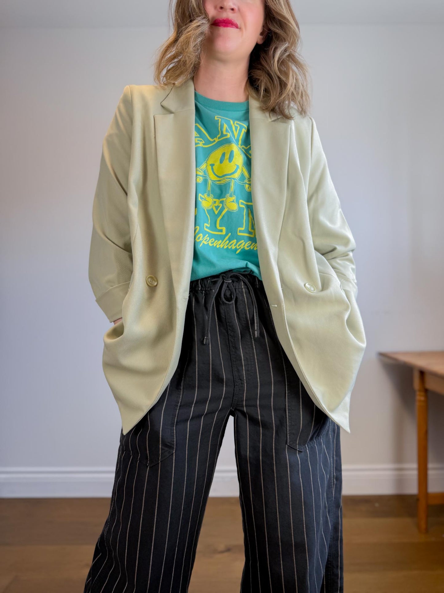 H&M Oversized Blazer in Light Green NWT (Size L)