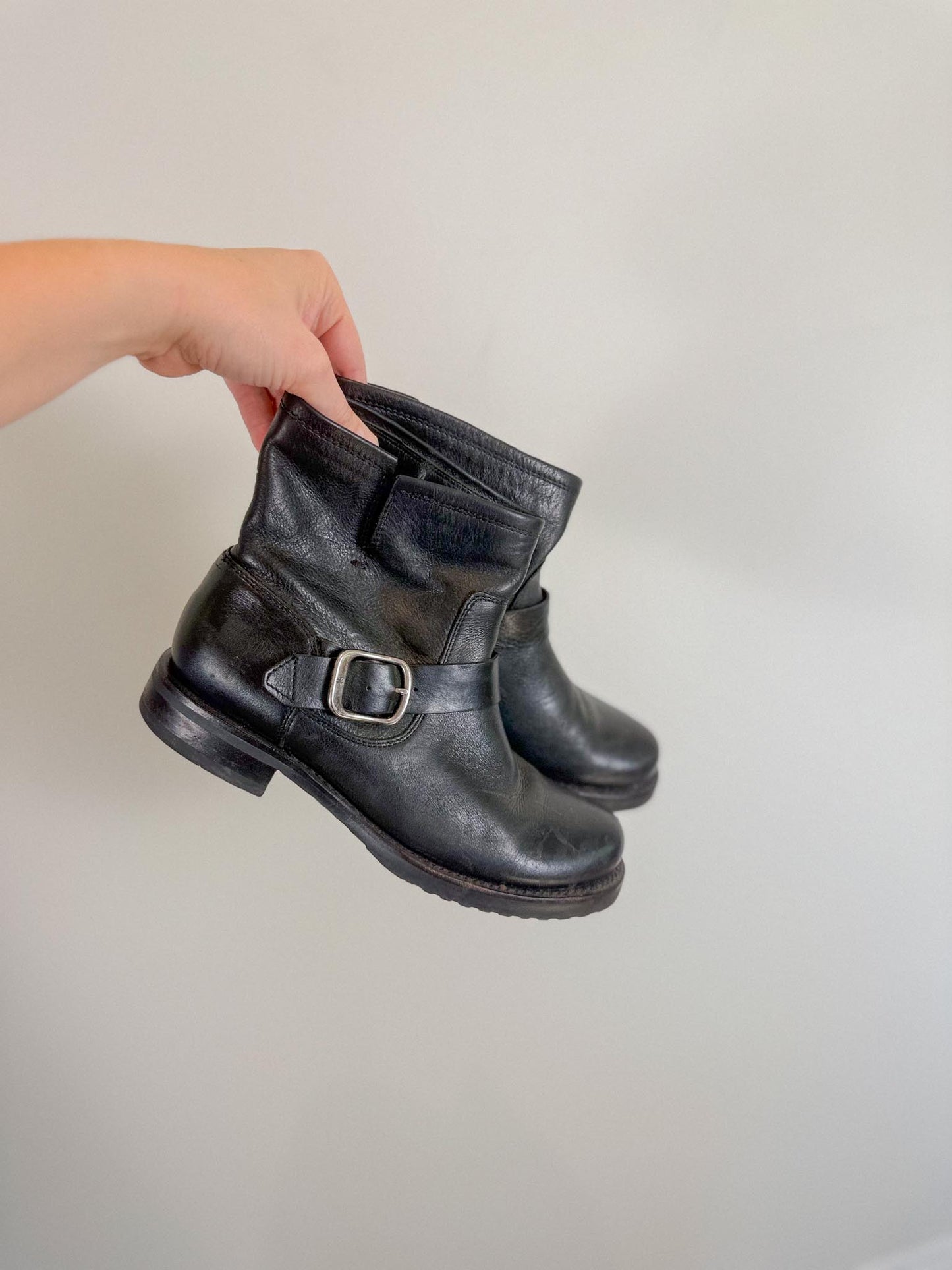 FYRE "Veronica Leather Bootie in Black" (Size 8)
