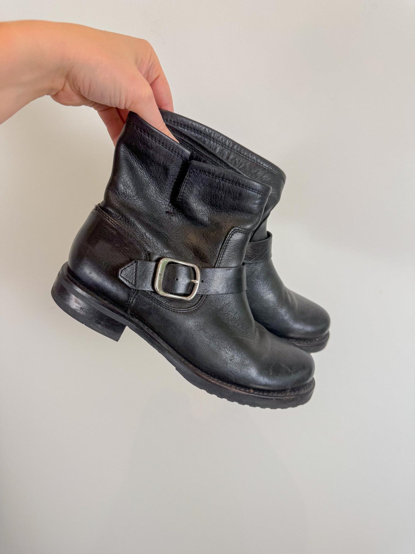 FYRE "Veronica Leather Bootie in Black" (Size 8)
