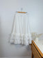 Ralph Lauren White Midi Skirt with Tiered Ruffle (Size M/L)