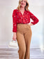 Banana Republic Wrap Blouse in Red (Size M)