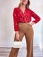 Banana Republic Wrap Blouse in Red (Size M)