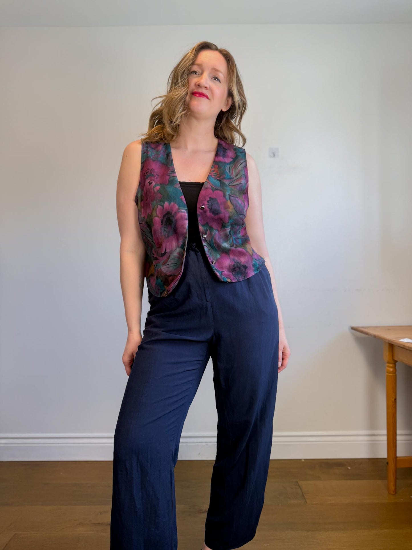Vintage Floral Vest (Size XL)