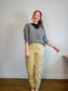 Theory V-Neck Yak & Merino Wool Sweater in Grey (Size L)