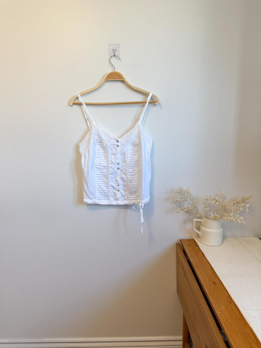 TINY Anthropologie White Eyelet Tank Top (Size M)