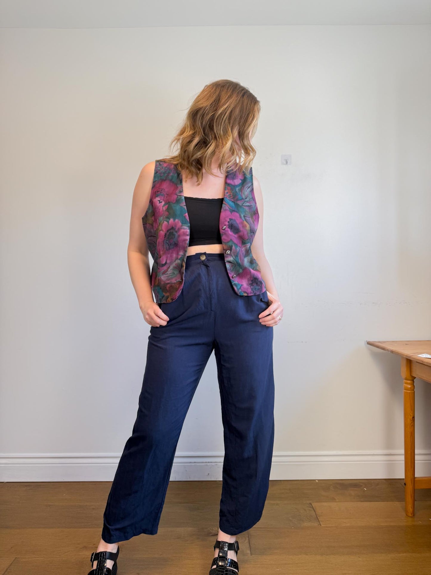 Vintage Floral Vest (Size XL)