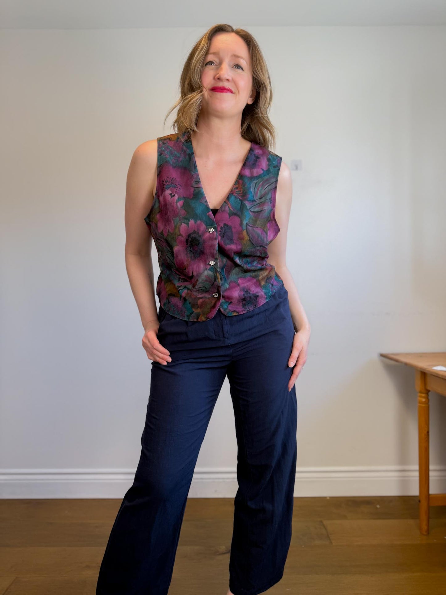 Vintage Floral Vest (Size XL)
