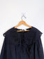 BAILEY /44 Peter Pan Collar Eyelet Blouse in Black (Size S/M)