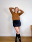 Vince Half Zip Pullover Jumper in Brown (Size M)