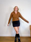 Vince Half Zip Pullover Jumper in Brown (Size M)