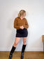 Vince Half Zip Pullover Jumper in Brown (Size M)