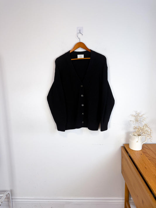 Wilfred "Storybook Merino Wool Cardigan in Black" (Size S/M)