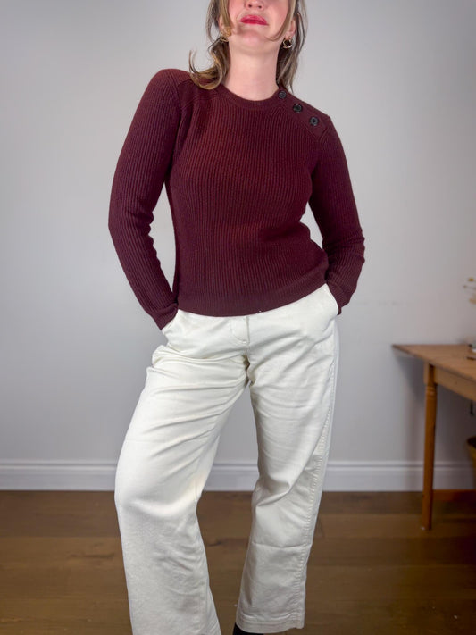 ERIC BOMPARD Cashmere Sweater in Maroon (Size M/L)