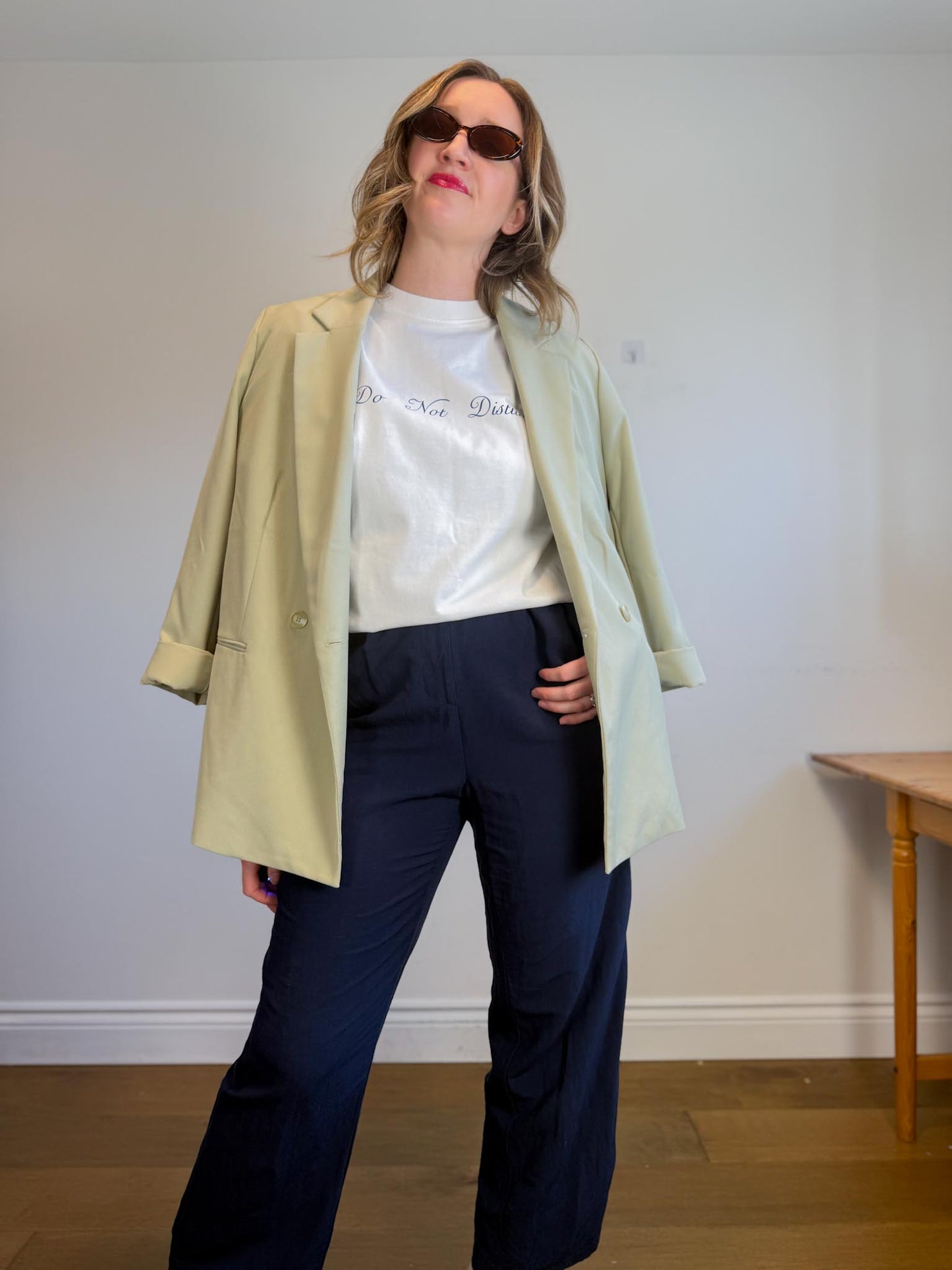 H&M Oversized Blazer in Light Green NWT (Size L)