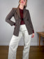 Vintage 90s Louis Feraud Wool Pant Suit in Brown (Size 6)