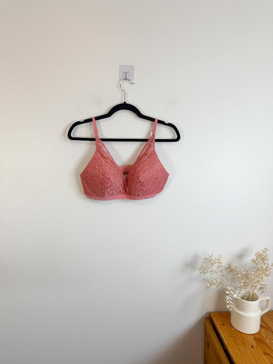 Knix "Deep V Lace Bralette in Pink Sorbet" NWT (Size XL)