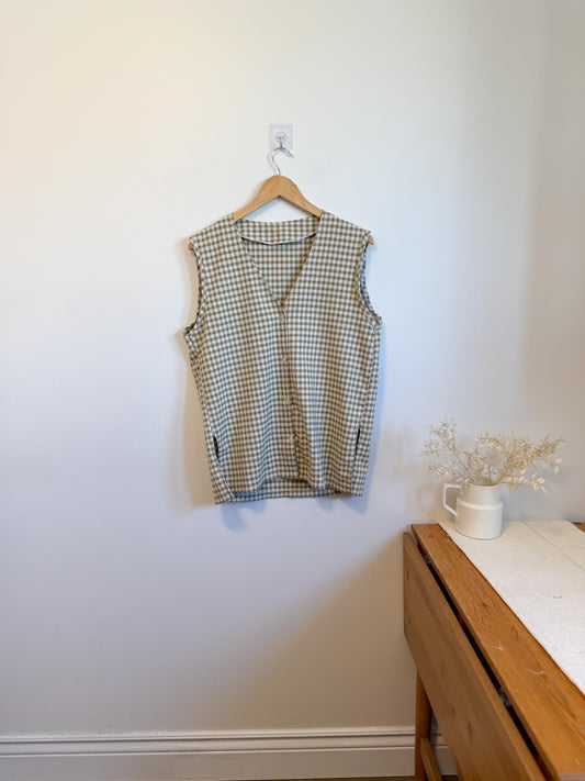 Vintage Plaid Vest (Size L/XL)
