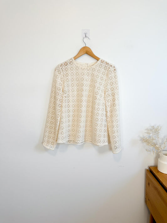 Sezane "Lova Blouse in Beige" (Size M/L)