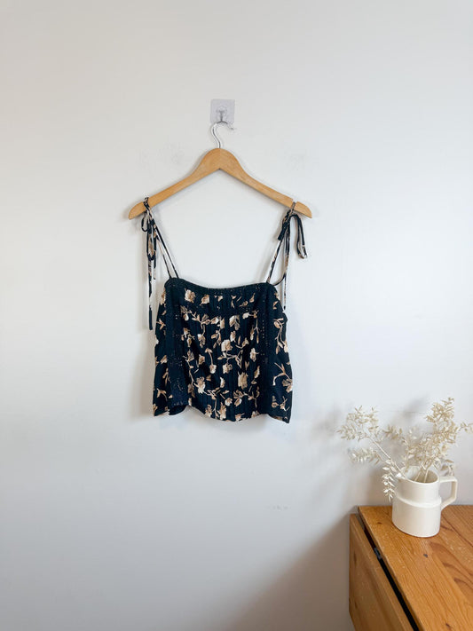 Saltwater Luxe Floral Pleated Cami Top (Size M)