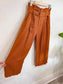 & Other Stories Linen Blend Belted Culottes in Rust (Size 2)