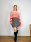 Autumn Cashmere Striped Sweater in Red/Cream (Size M/L)