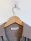 Vintage Oversized Linen Blouse in Grey Brown (Size XL)