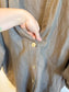 Vintage Oversized Linen Blouse in Grey Brown (Size XL)