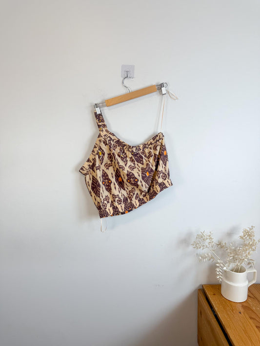 BAILEY / 44 One Shoulder Cropped Tank in Aztec Brown NWT (Size L)