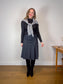 Vintage Wool Flared Midi Skirt in Dark Grey (Size S)