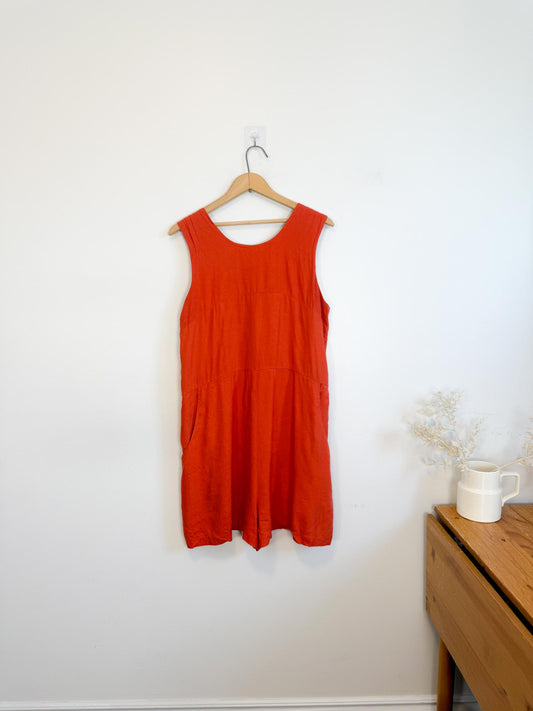 Allison Wonderland Slow Fashion "Chillin' Romper in Rust" (Size 10)