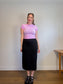 Reformation Ribbed Midi Skirt with Slit in Black (Size L)