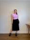 Reformation Ribbed Midi Skirt with Slit in Black (Size L)