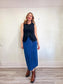 Vintage Denim Wrap Midi Skirt (Size L)