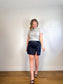 Black Mini Skirt with Bowties (Size XL)
