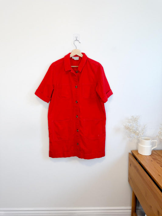 Everlane Chore Mini Dress / Coat in Red (Size M/L)