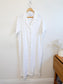 Halston Linen Shirt Dress in White with Distressed Hem (Size L/XL)
