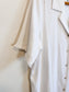 Halston Linen Shirt Dress in White with Distressed Hem (Size L/XL)