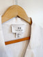 Halston Linen Shirt Dress in White with Distressed Hem (Size L/XL)