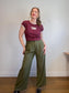 Gap "Pleated Wide Leg Trousers in Moss Green" (Size 12)
