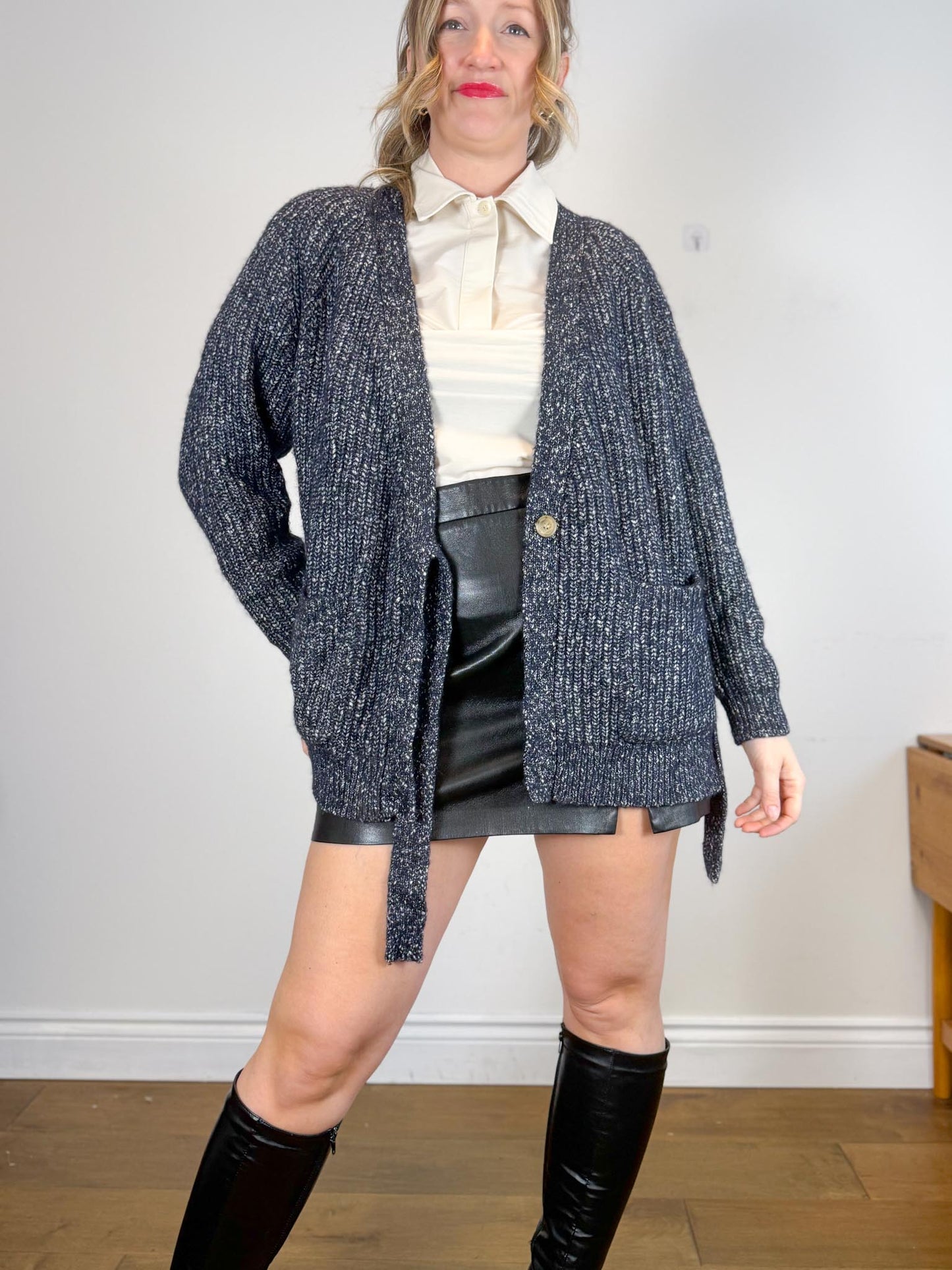 Hansel from Basel Slow Fashion "Sasha Alpaca Cardigan in Navy" (Size M/L)