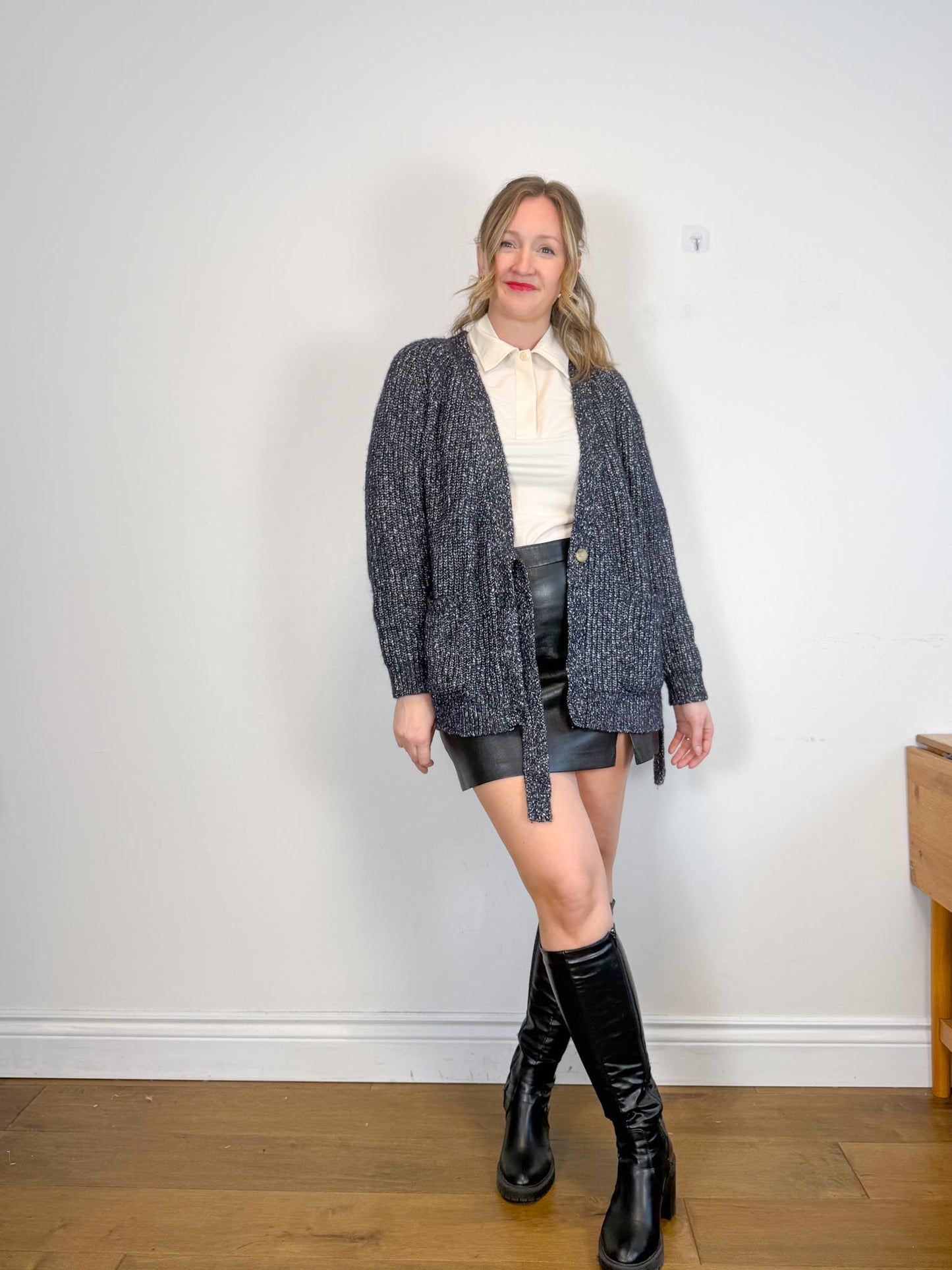 Hansel from Basel Slow Fashion "Sasha Alpaca Cardigan in Navy" (Size M/L)