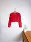 Vintage Daniel Cropped Leather Jacket in Red (Size S)