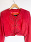 Vintage Daniel Cropped Leather Jacket in Red (Size S)