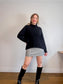 Babaton "Plaid Hopper Mini Skirt in Grey" (Size L)