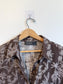 DECJUBA Babydoll Linen Mini Dress in Brown/White Print (Size S-L)