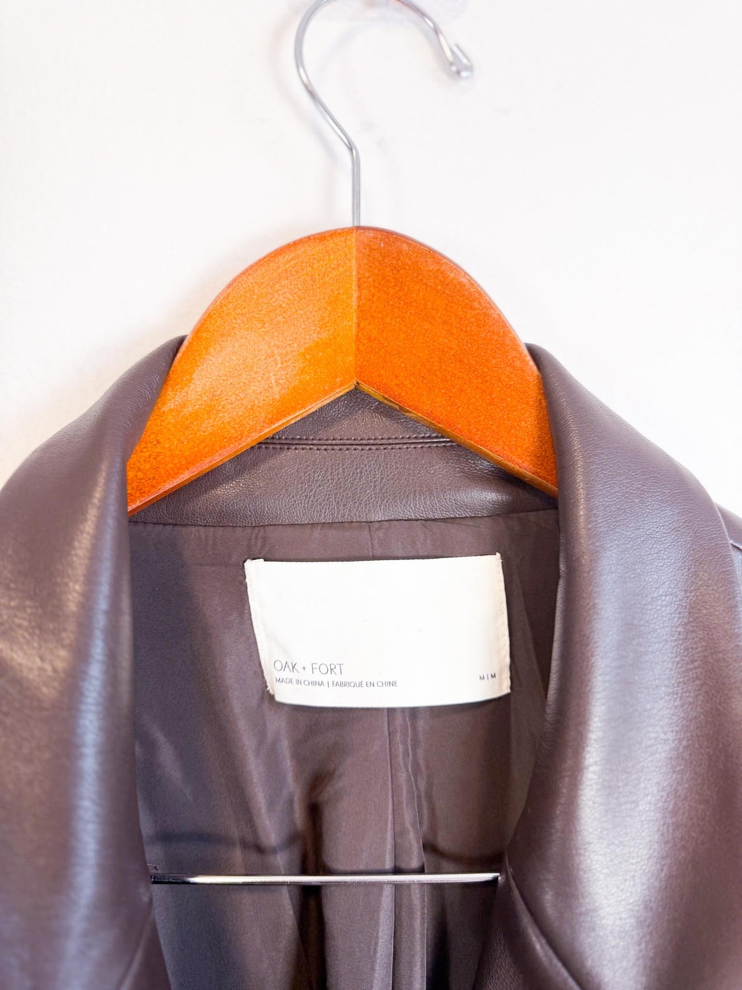 Oak & Fort Faux Leather Jacket in Dark Brown (Size M/L)