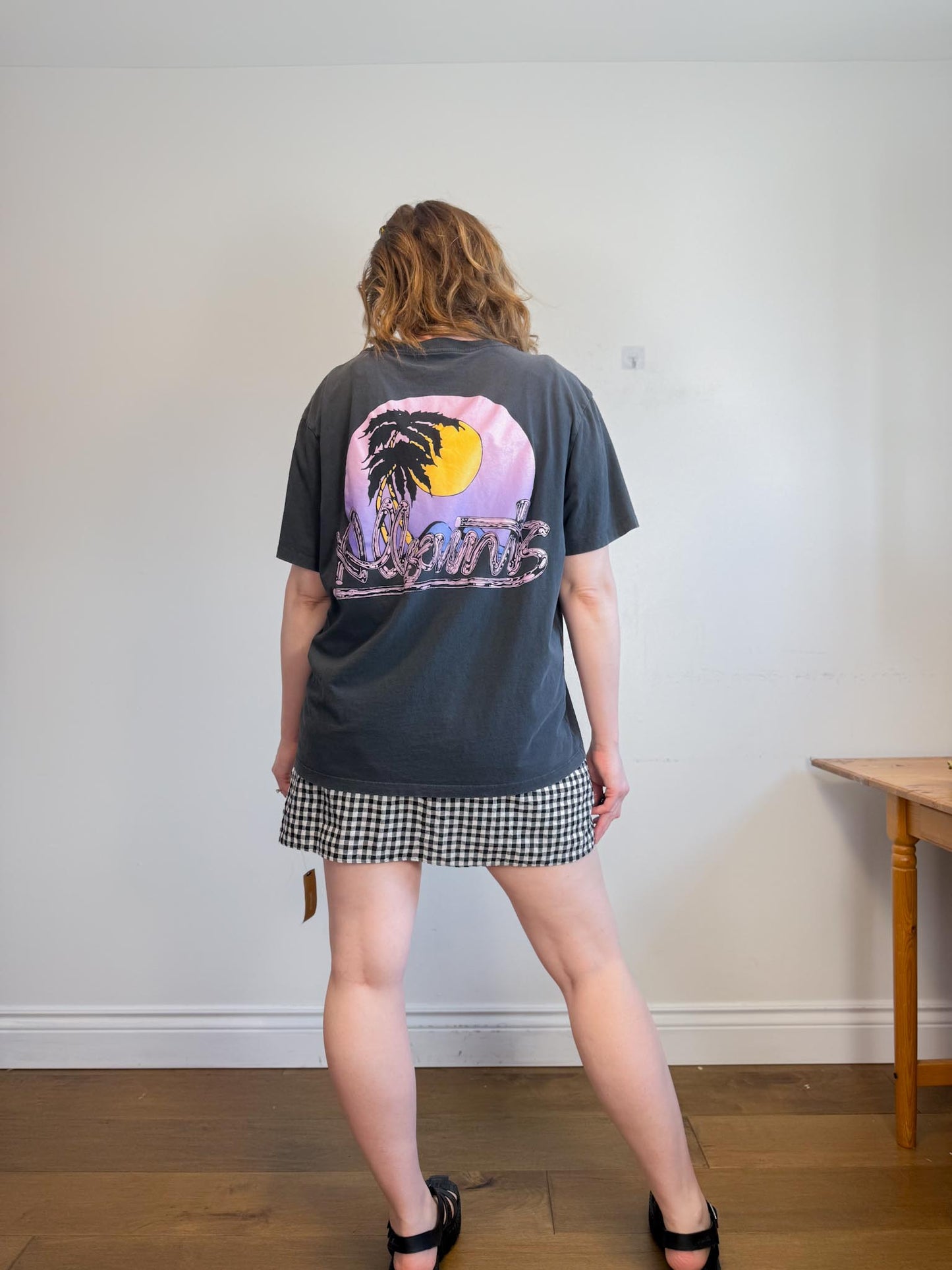 ALLSAINTS Oversized Tropical Print T-Shirt in Grey (Size XL)