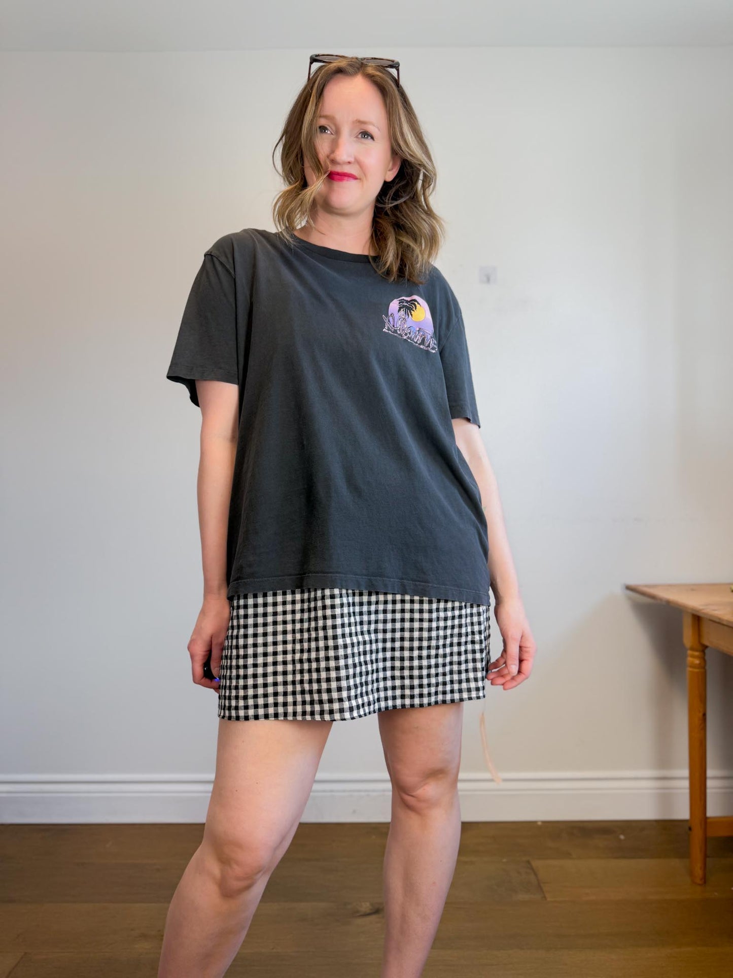 ALLSAINTS Oversized Tropical Print T-Shirt in Grey (Size XL)
