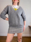 Theory V-Neck Yak & Merino Wool Sweater in Grey (Size L)