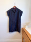 SHAMASK "Classic Shirt Dress in Cotton Poplin in Black" (Size M/L)